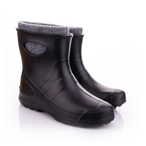 Leon Ultralight Ladies Black Ankle Wellies - UK 5