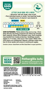 Lettuce Salad Bowl Red & Green Mixed Seeds - image 2