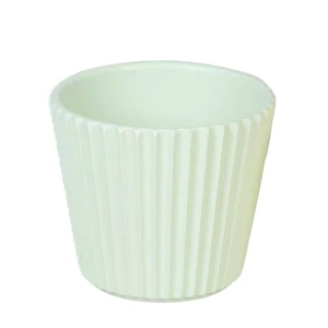 Light Green Ribbed Pot - ⌀ 6cm