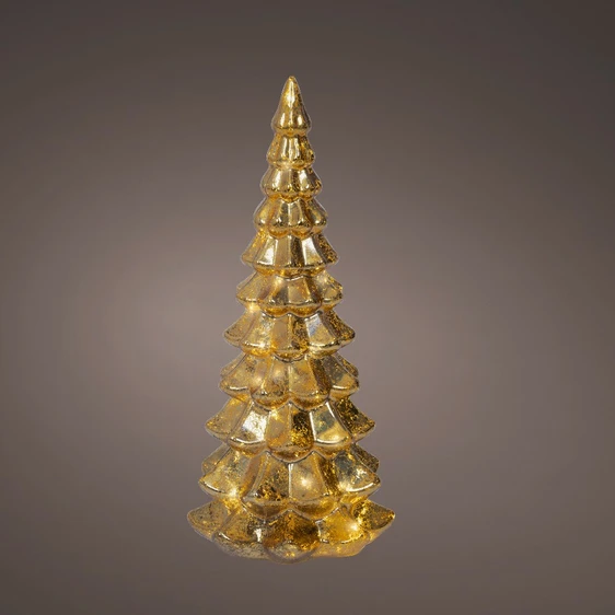 Light Up Decorative Gold Glass Tree - 32cm