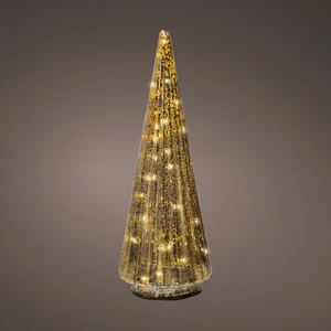 Light Up Decorative Gold Straight Glass Tree - 32cm