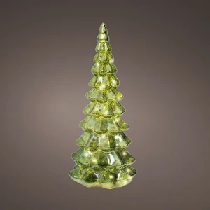 Light Up Decorative Green Glass Tree - 32cm