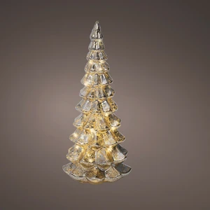 Light Up Decorative Silver Glass Tree - 32cm