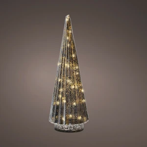 Light Up Decorative Silver Straight Glass Tree - 32cm