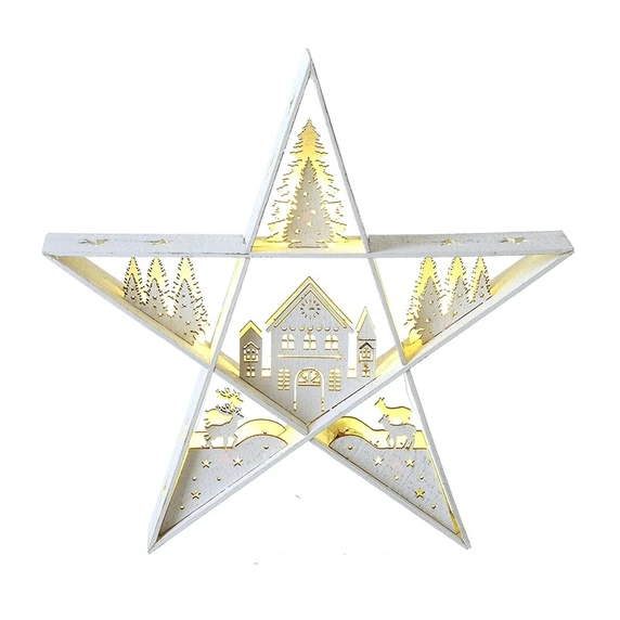 Light Up Festive White Star - Small