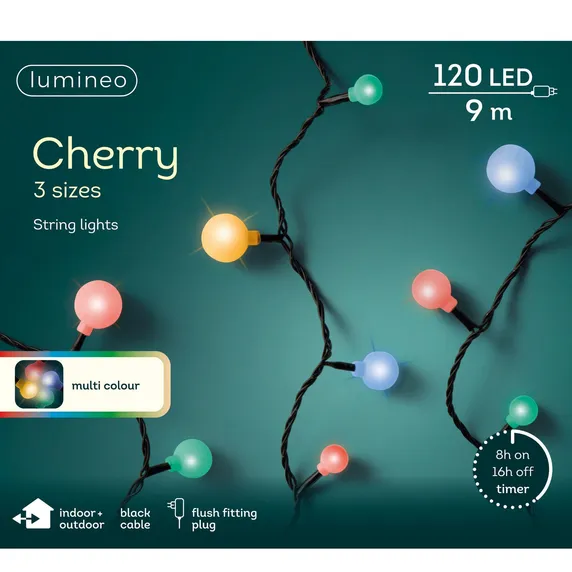 Lumineo Assorted Size Cherry String Lights - Multi - image 2