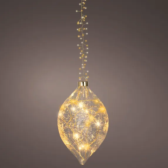 Lumineo Hanging Flashing Glass Olive - image 1