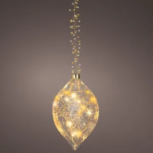 Lumineo Hanging Flashing Glass Olive - image 1