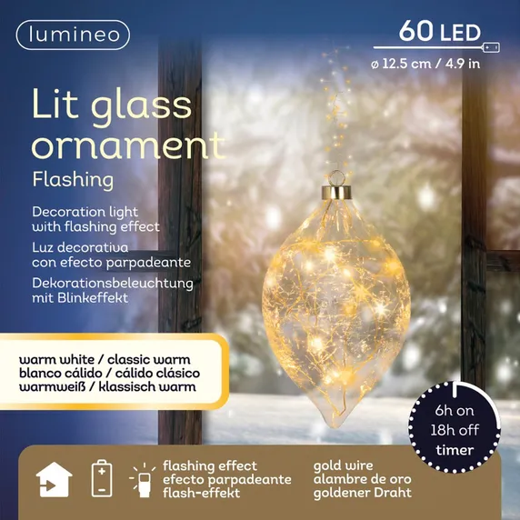 Lumineo Hanging Flashing Glass Olive - image 2