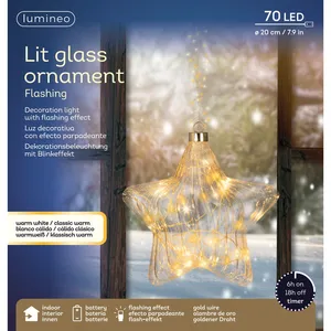 Lumineo Hanging Flashing Glass Star - image 2