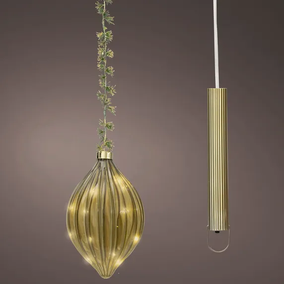 Lumineo Hanging Illuminated Glass Olive - image 1