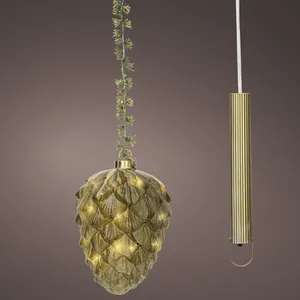 Lumineo Hanging Illuminated Glass Pinecone - image 1
