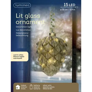 Lumineo Hanging Illuminated Glass Pinecone - image 2