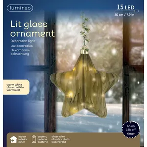 Lumineo Hanging Illuminated Glass Star - image 2