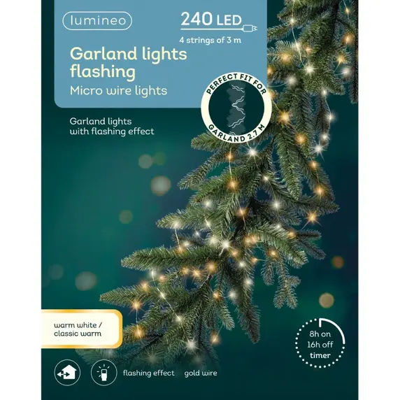 Lumineo Micro Wire Garland Lights - Warm White & Classic Warm - image 2