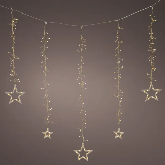 Lumineo Micro Wire Gold Star Curtain Lights - image 1