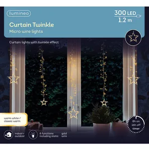 Lumineo Micro Wire Gold Star Curtain Lights - image 2