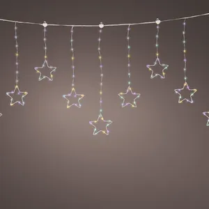 Lumineo Micro Wire Silver Star Curtain Lights - Multi - image 1