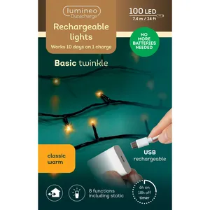 Lumineo Rechargeable String Lights - Classic Warm (100 Lights) - image 3