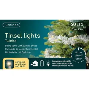 Lumineo Tinsel Garland String Lights - Silver - image 2