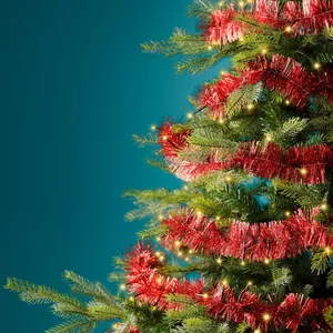 Lumineo Tinsel Garland String Lights - Red - image 3