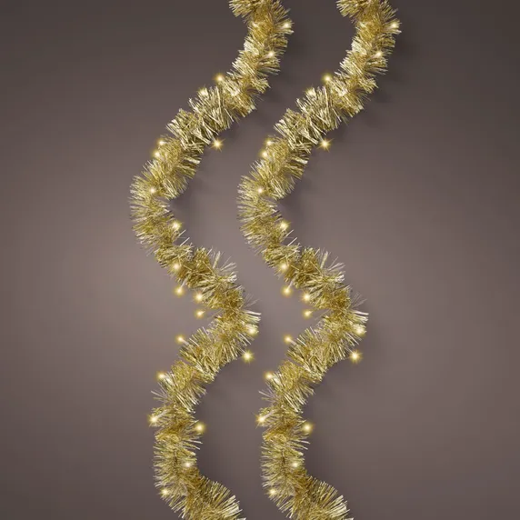 Lumineo Tinsel Garland String Lights - Gold - image 1