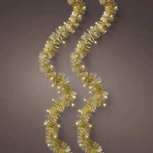 Lumineo Tinsel Garland String Lights - Gold