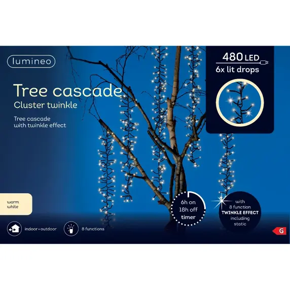 Lumineo Tree Cascade Lights - Twinkling Effect (Warm White) - image 2