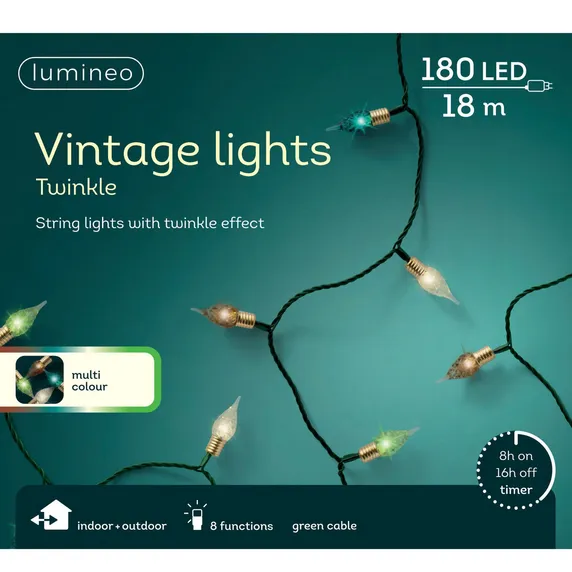 Lumineo Vintage String Lights - Cool Multi (180 Lights) - image 2