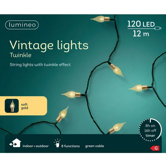 Lumineo Vintage String Lights - Soft Gold (120 Lights) - image 2