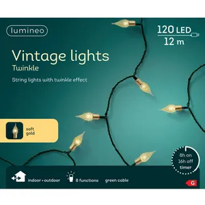 Lumineo Vintage String Lights - Soft Gold (120 Lights) - image 2
