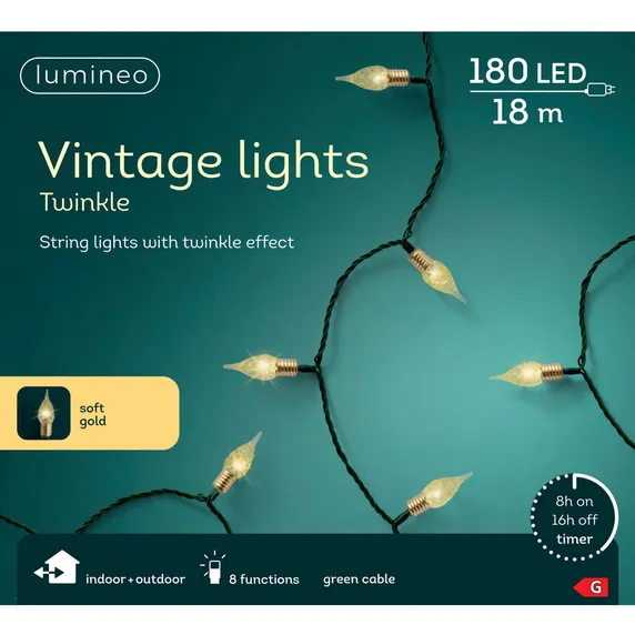 Lumineo Vintage String Lights - Soft Gold (180 Lights) - image 2