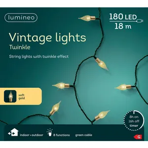 Lumineo Vintage String Lights - Soft Gold (180 Lights) - image 2