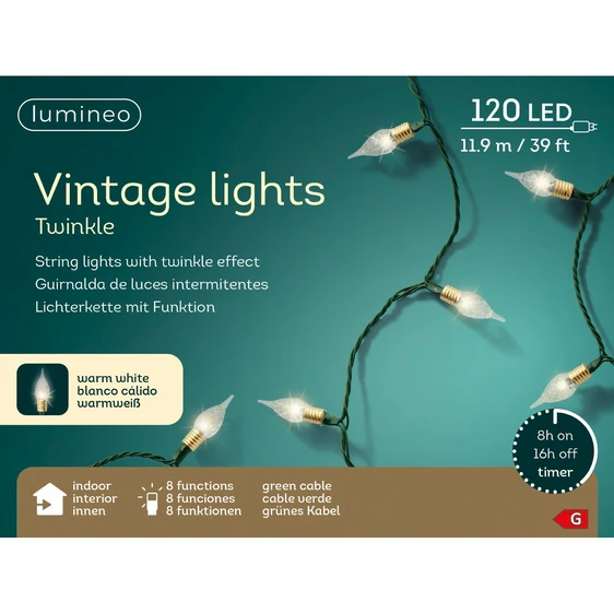 Lumineo Vintage String Lights - Warm White (120 Lights) - image 2