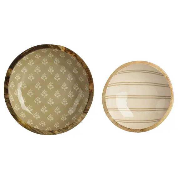 Mango Wood Bowls Set - Natural - image 1