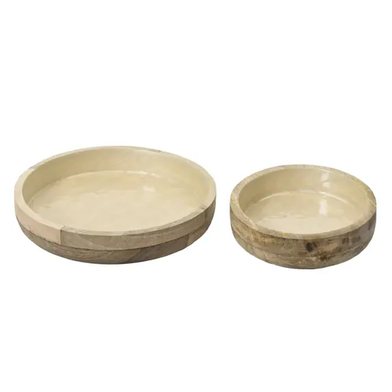 Mango Wood Cream Bowls Set - image 1