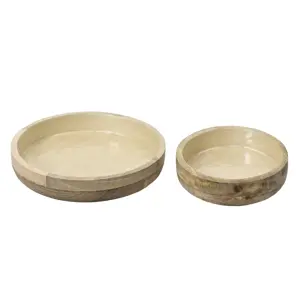 Mango Wood Cream Bowls Set - image 1