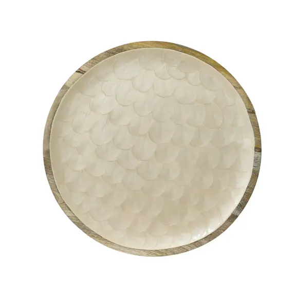 Mango Wood Plate - Cream - image 1