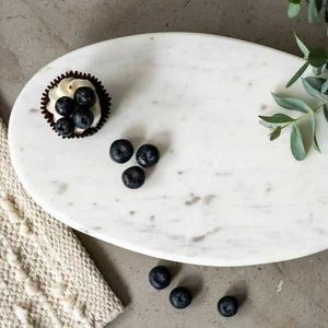 Marble & Gold Oval Cake Stand - image 1