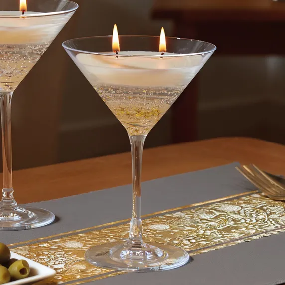 Martini Candle - Gold Stars