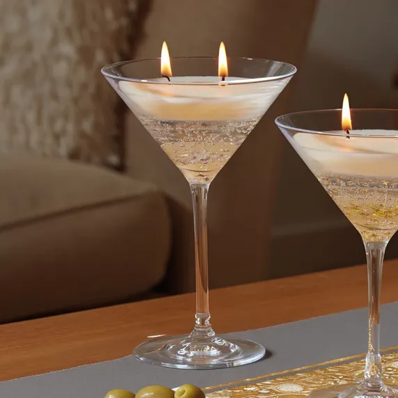 Martini Candle - Silver Stars