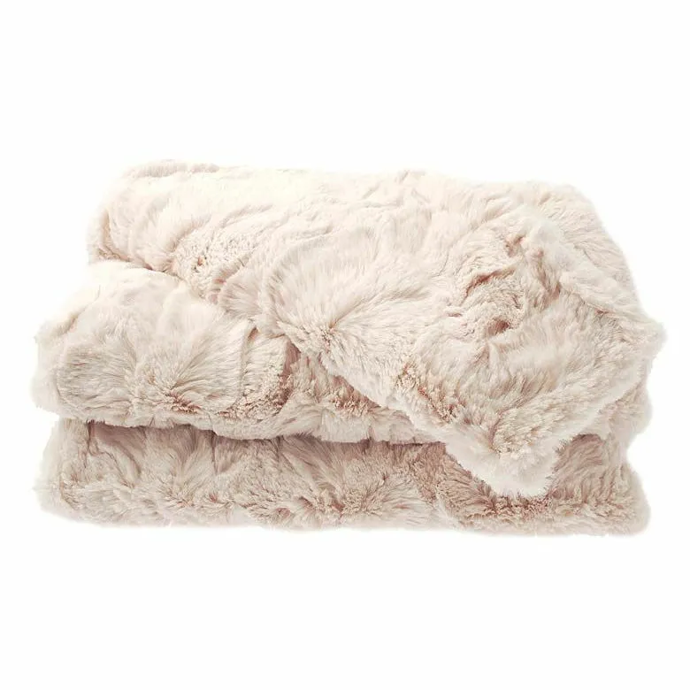 Marylin Faux Fur Throw Oyster Cowell's Garden Centre Woolsington