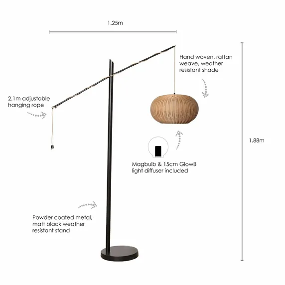 Matera Sesame Rattan Floor Lamp - image 3