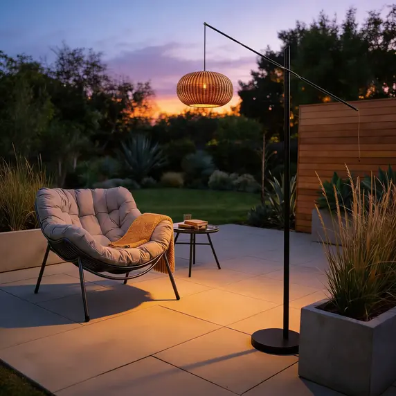 Matera Sesame Rattan Floor Lamp - image 1