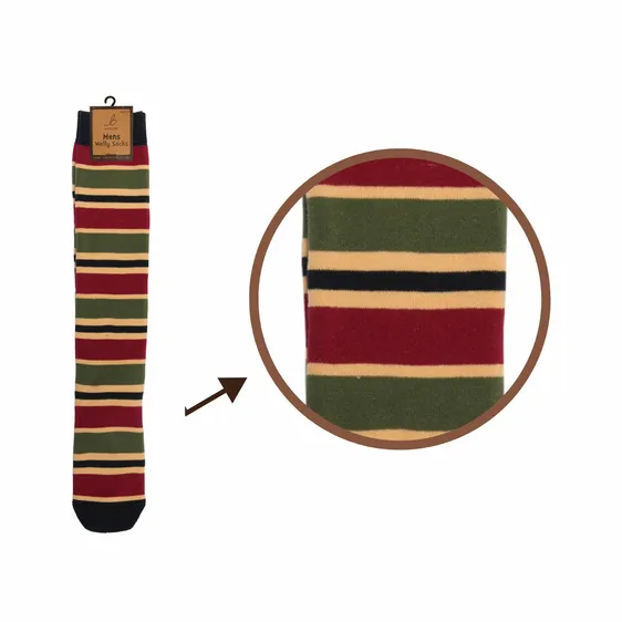Men's Bold Stripes Welly Socks