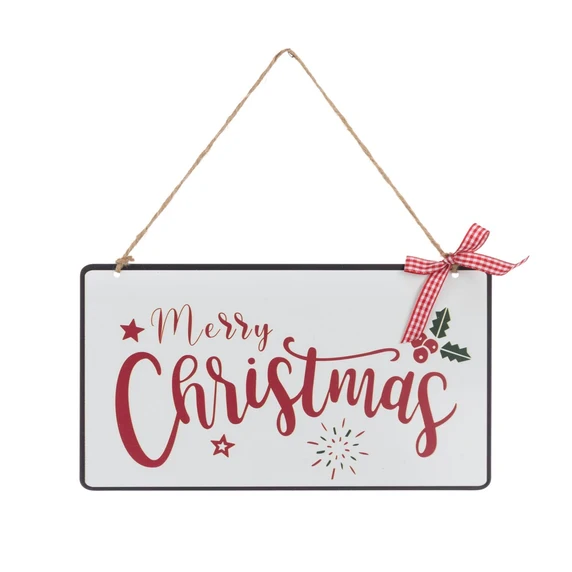 Merry Christmas Metal Hanging Sign