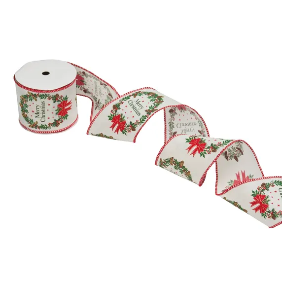 Merry Wreath Premium Ribbon - 63mm