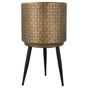 Metal Basketweave Gold Pot On Legs - Ø31cm