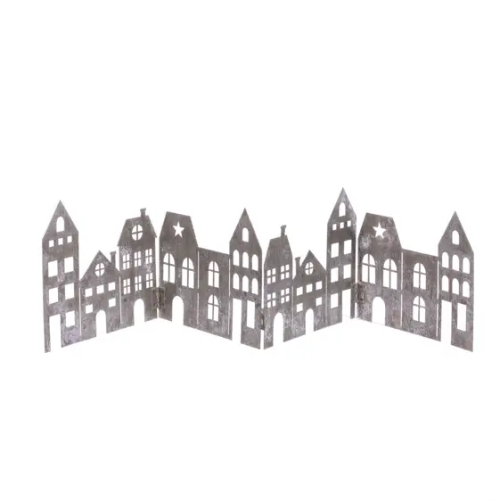 Metal Cut Out Village Scene