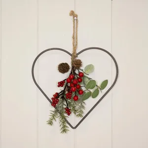 Metal Heart Foliage Wreath
